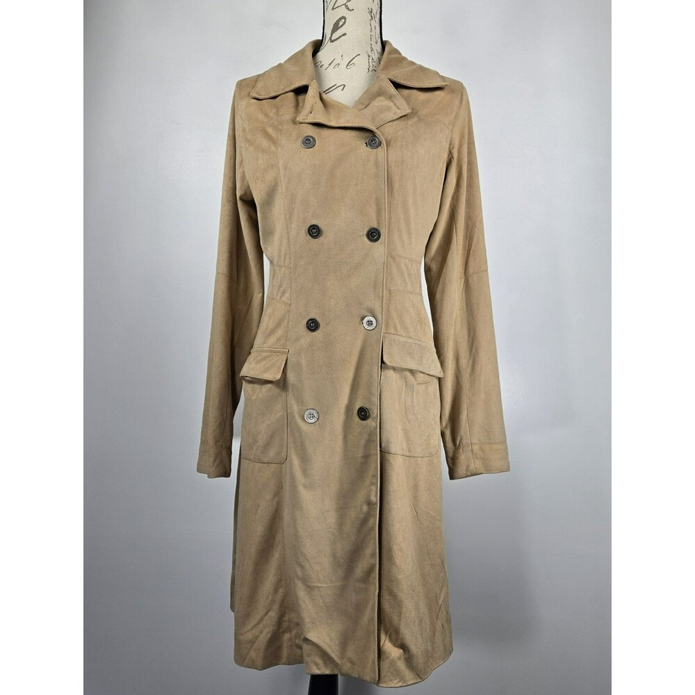TCEC Women's Size Medium Full Button‎ Up Double Breasted Trench Coat